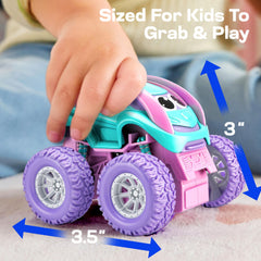Vroomix Jova friction-powered action showing simple push propulsion without batteries.