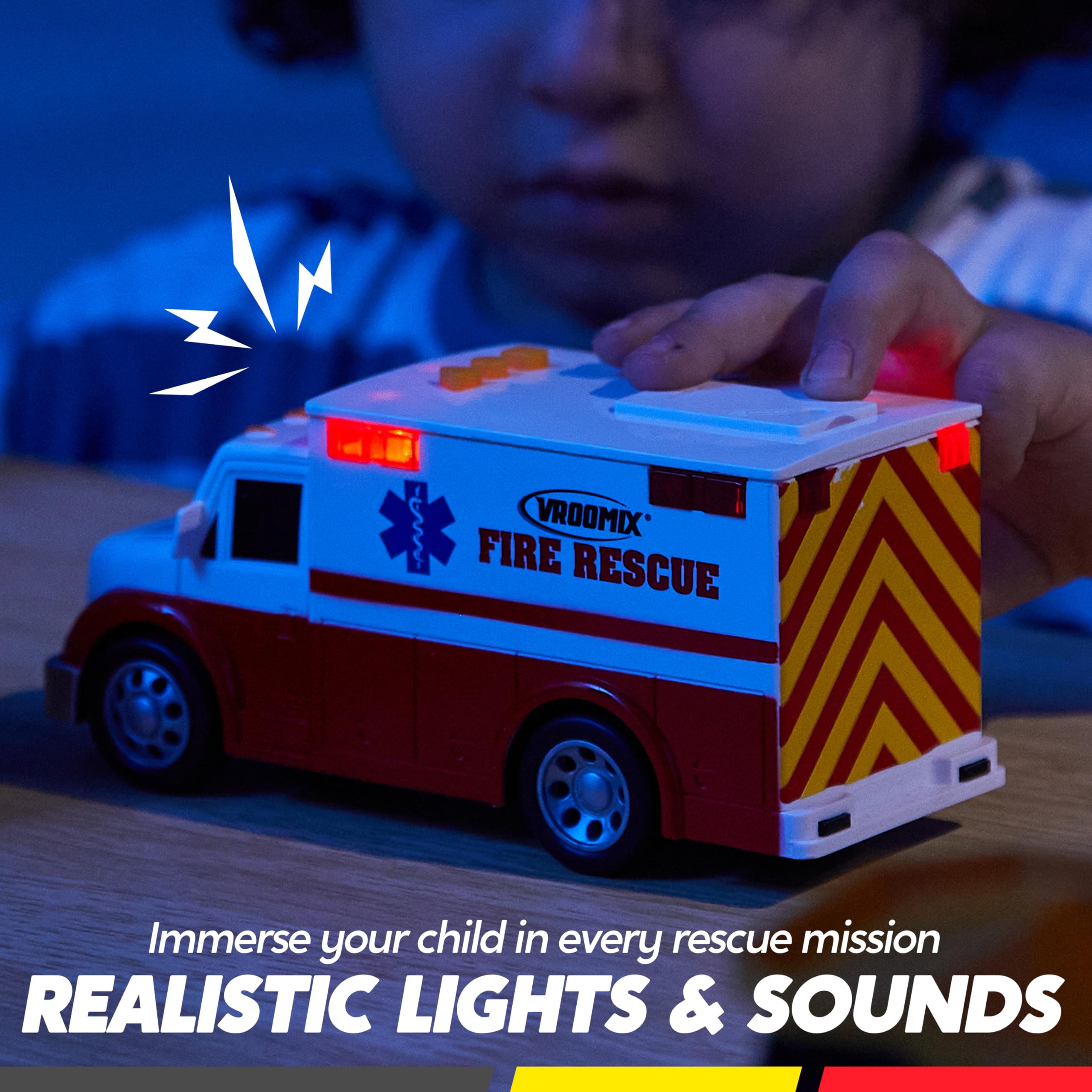 Vroomix Jova lights and sounds feature for immersive scenes