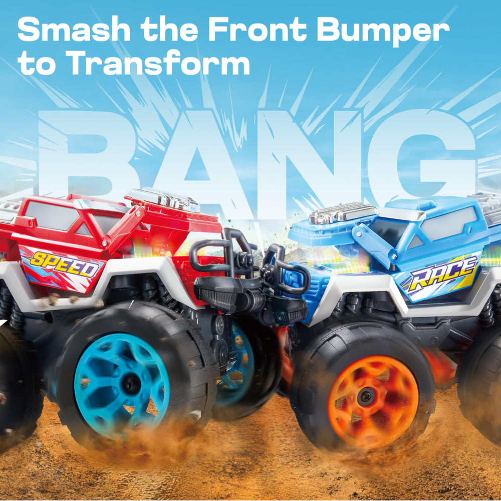 Vroomix Jova crash transformation demonstrated with instant reset for uninterrupted play.