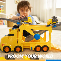 Vroomix six small cars fit comfortably for little hands.