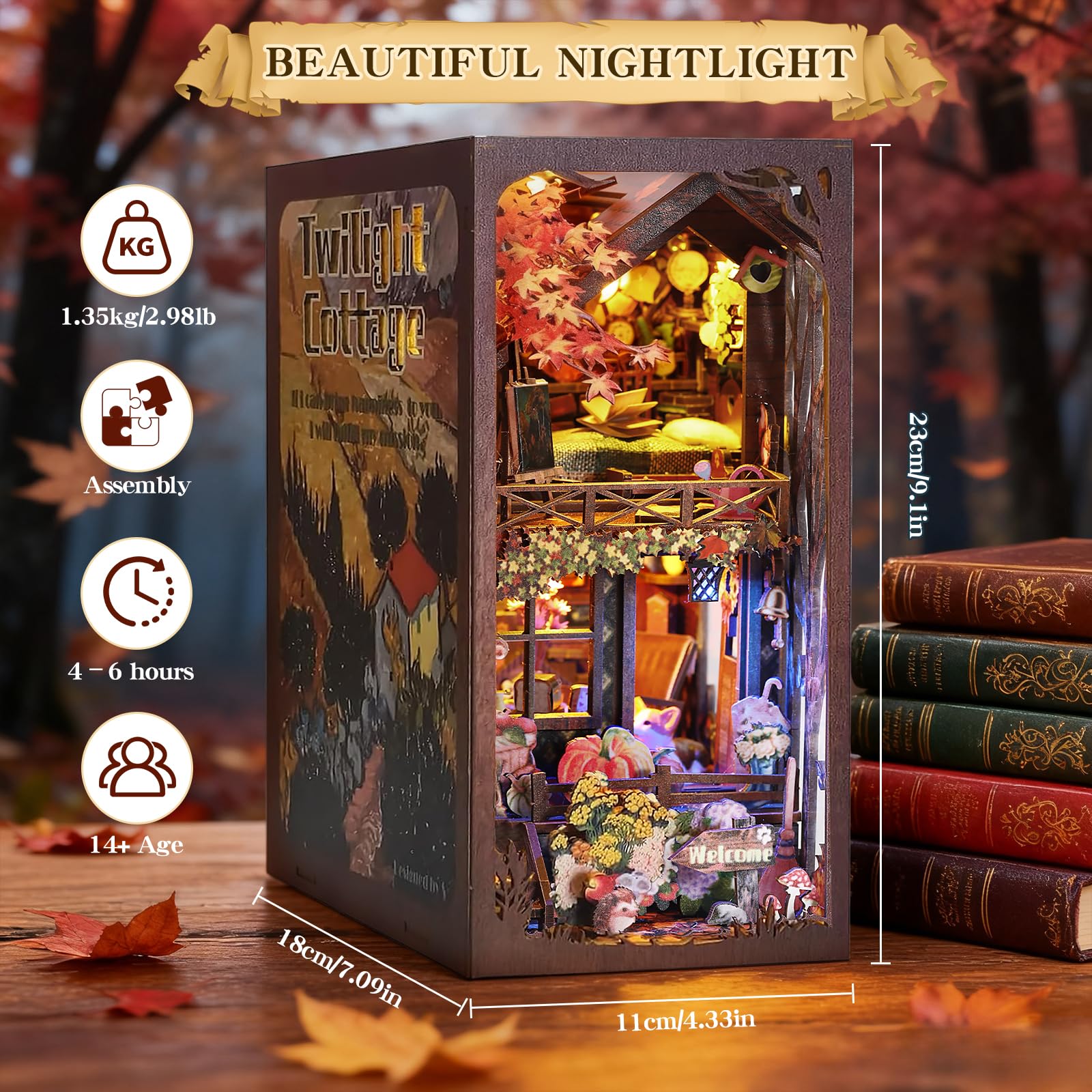 Vruelia Warm Amber LED Lights simulate cozy fireplace glow