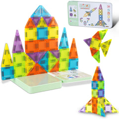 Vrythn Mini Magnetic Tiles travel iron box for portable creative play.