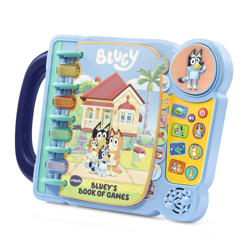 VTech Bluey Story and Play Together modes guide kids through adventures.