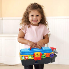 VTech Drill and Learn Toolbox drill spins gears for hands-on motion play.