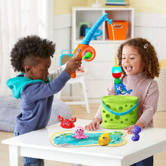 Pond playmat showing a pretend fishing scene and storage area