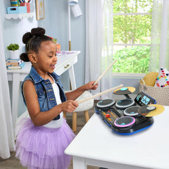 VTech Kidi Star Drum Pad black three games for varied practice.