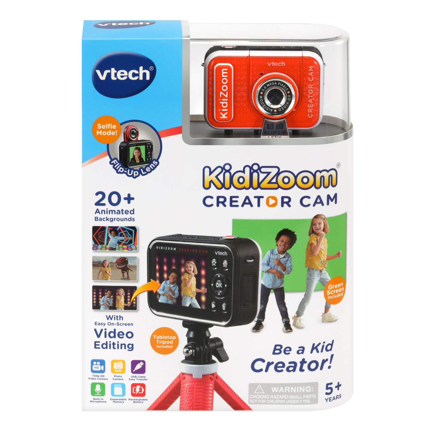 VTech KidiZoom Creator Cam red built-in microphone for narration