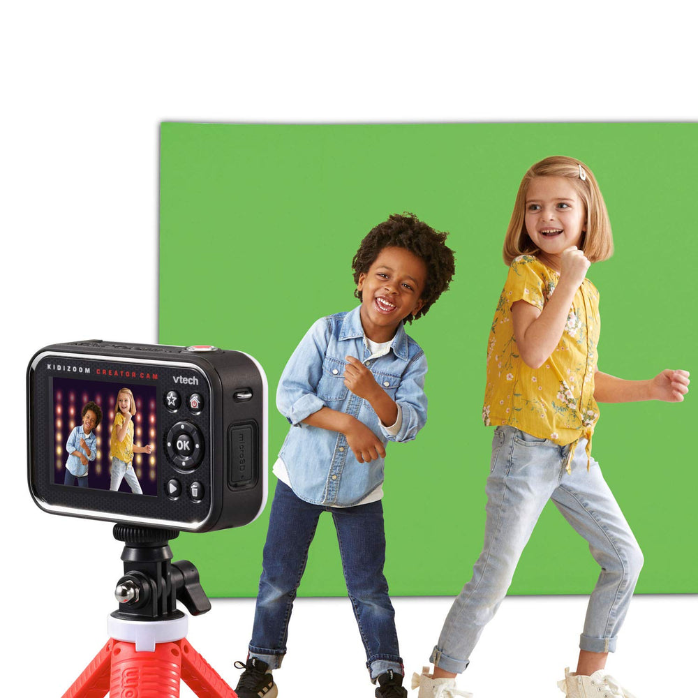 VTech KidiZoom Creator Cam red in use capturing video adventures
