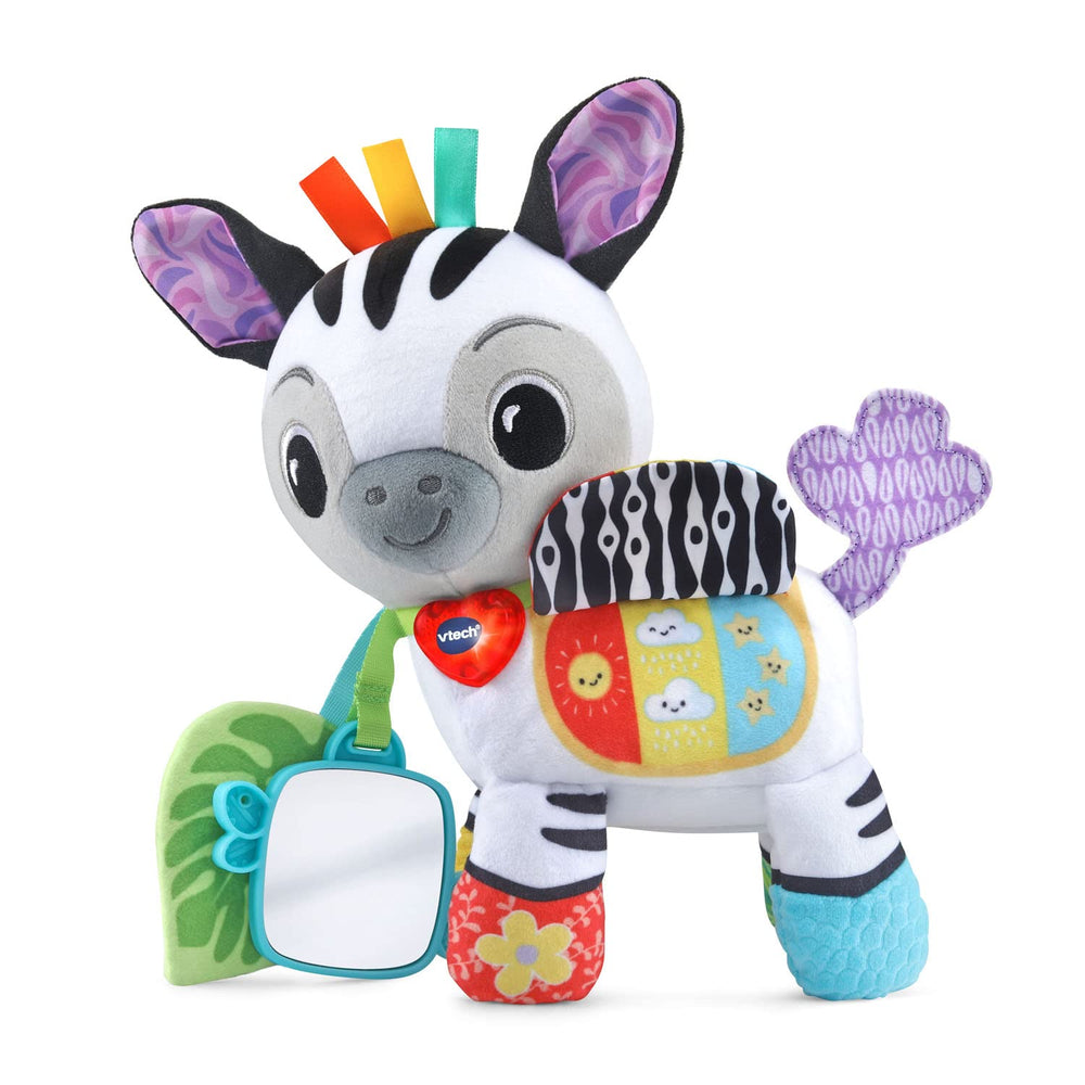 VTech Take Me With You Zebra crinkly leaf encourages tactile discovery.