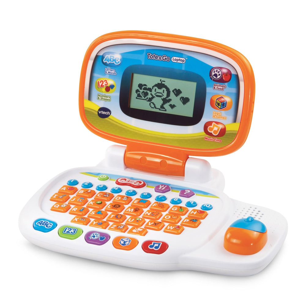 VTech Tote and Go orange lid open view shows interactive access
