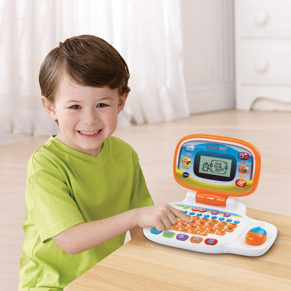 VTech Tote and Go orange screen detail with adjustable contrast