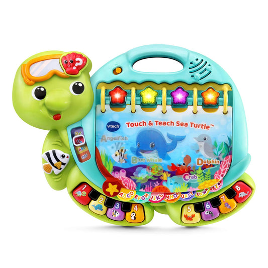 VTech Touch and Teach Sea Turtle cover with holographic shine captivates toddlers during storytime