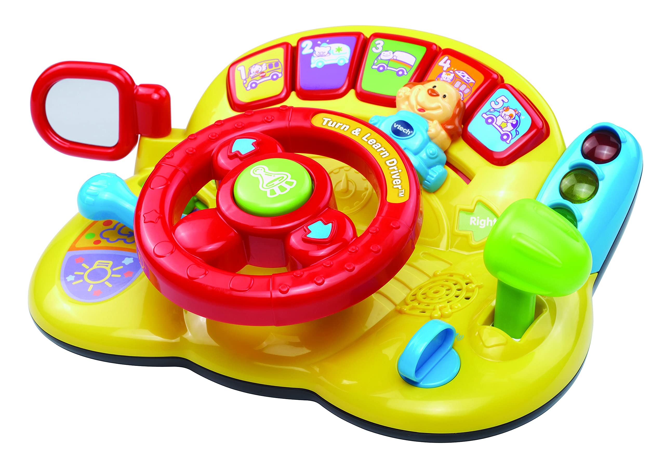 VTech Turn and Learn Driver signal lever guides left and right navigation during play.