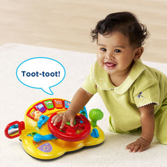 VTech Turn and Learn Driver yellow signal lever adds pretend driving realism and navigation practice.