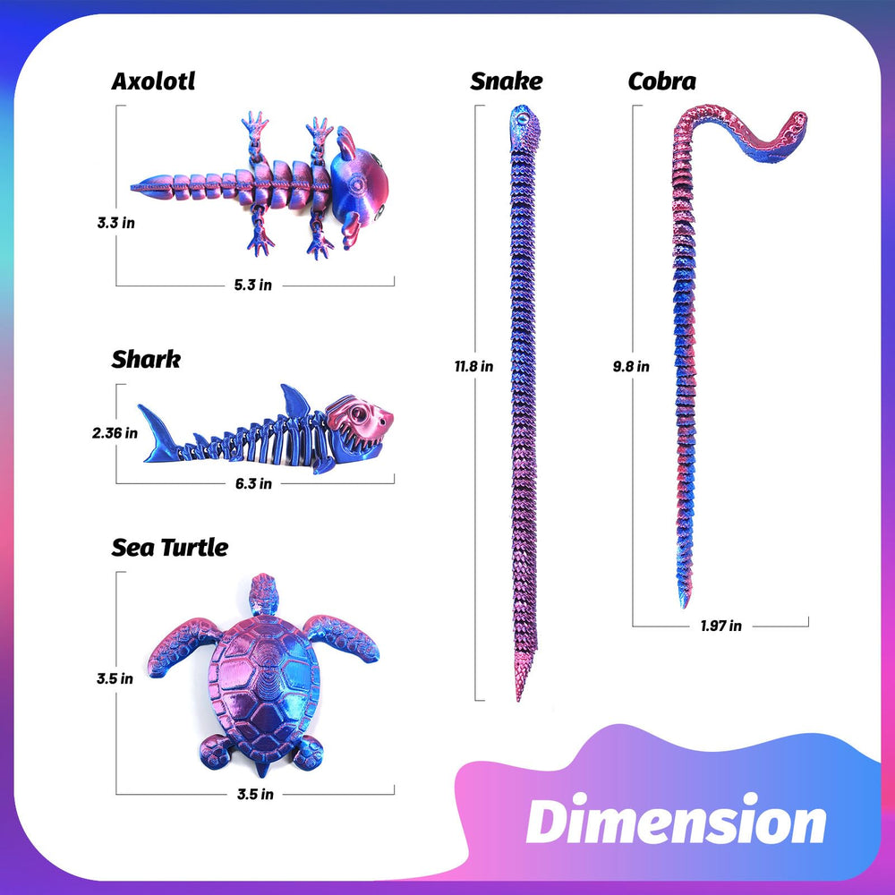 Vuebkkry snake 3D printed toy: flexible joints for posing and play