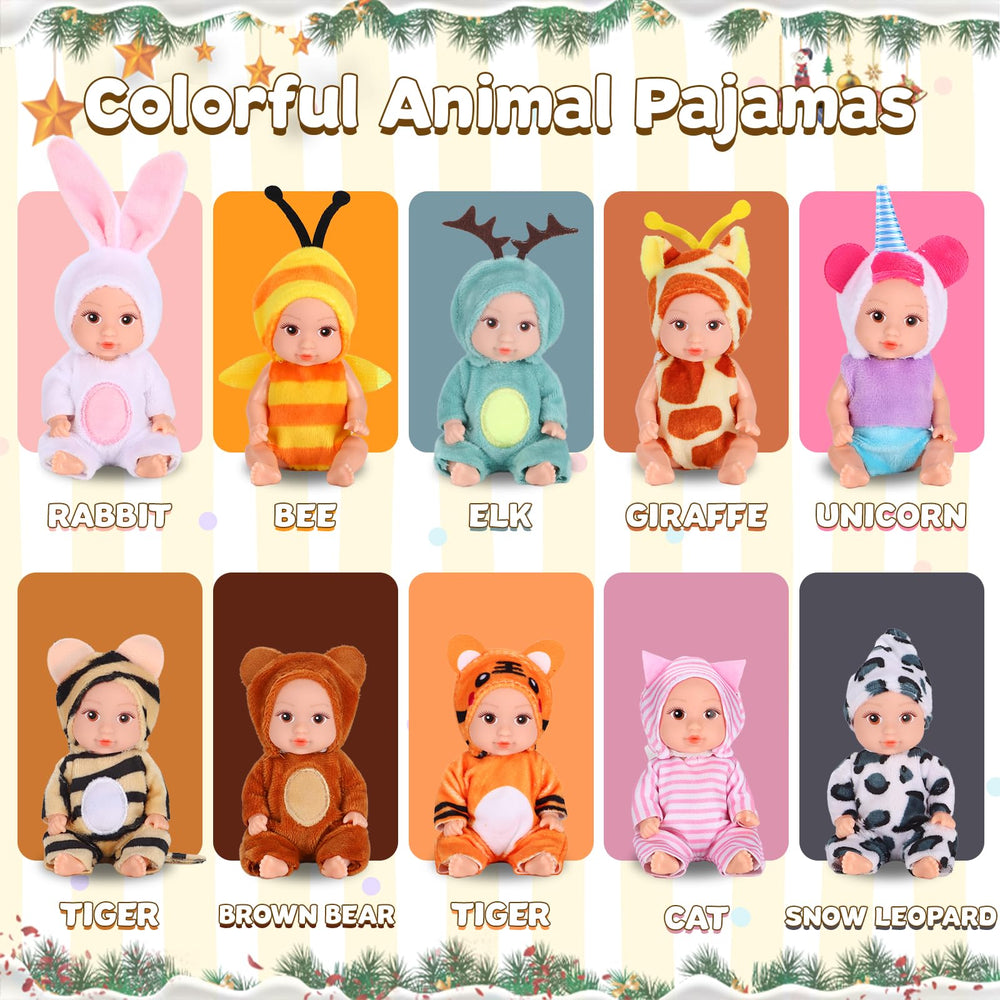 Vueos mini baby doll in rabbit clothes supports nurturing pretend play