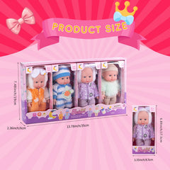 Vueos mini dolls with four outfits encourage imaginative dressing and storytelling.
