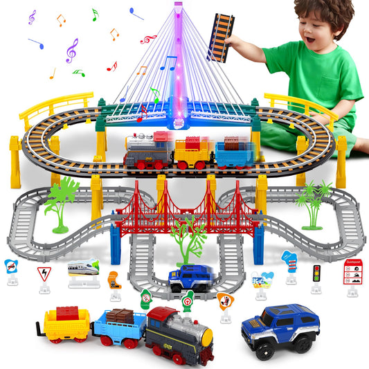 Vunrahsg electric train set tracks fosters imaginative play for kids