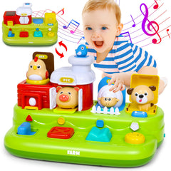 Vunrahsg farm pop-up toy with bright colors supporting sensory exploration