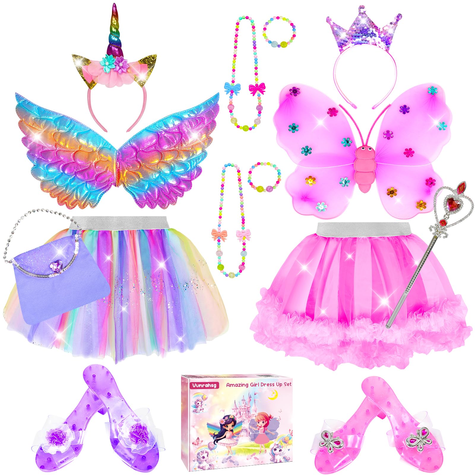 Vunrahsg princess dress up tutu skirt for imaginative play and festive dress-up moments.