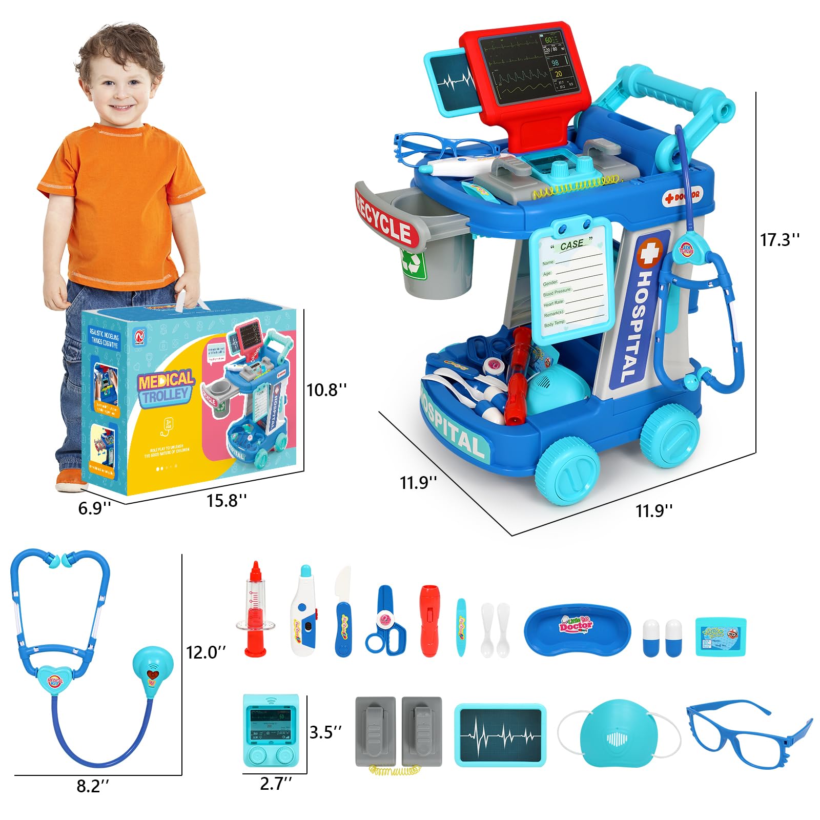 Vunrahsg Stethoscope Heartbeat: tactile play aids listening and empathy during pretend checks.