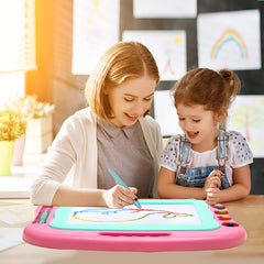 Vusum Large doodle board showing frame and drawing surface dimensions for two kids
