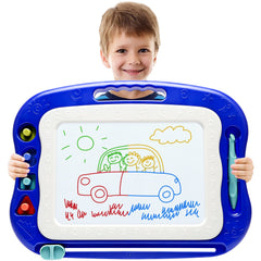vusum Magnetic Drawing Board blue front view showing the compact, kid-friendly design for mess-free doodling
