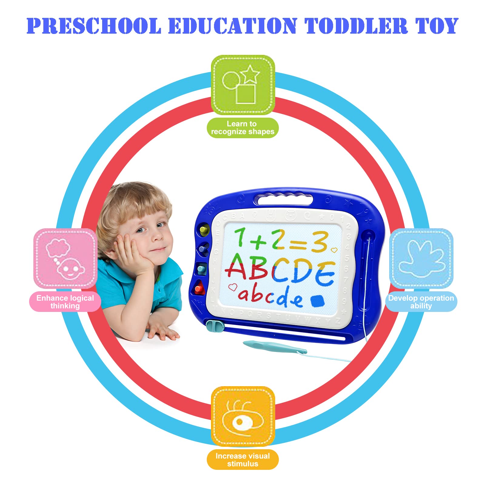 vusum Magnetic stylus and four stamps ready for shape exploration and color play