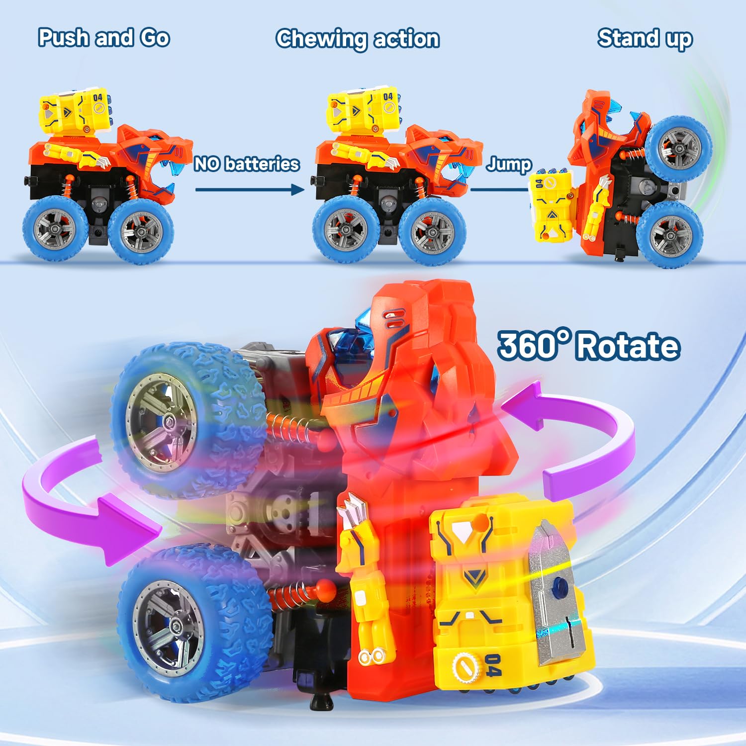VUSUMOK dinosaur toy car 3-5 year display with easy grip for imaginative play