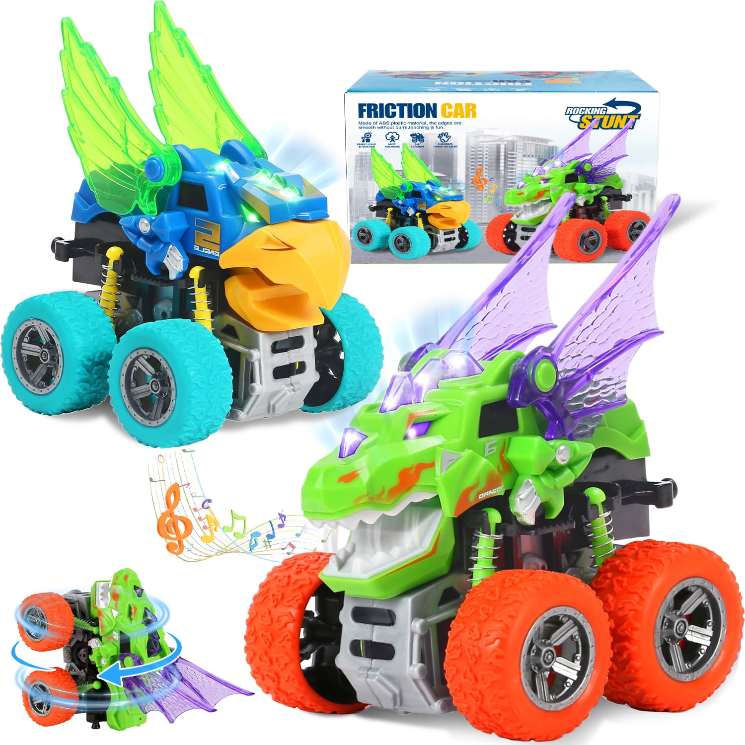 VUSUMOK monster-truck-dinosaur-wings: sparks imaginative play and fine motor skills.