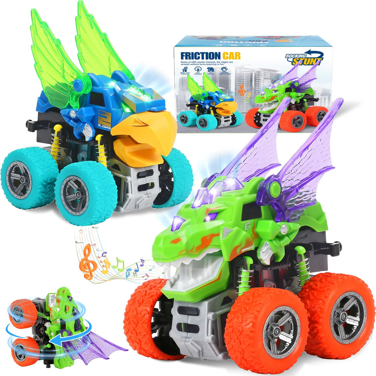 VUSUMOK monster-truck-dinosaur-wings: sparks imaginative play and fine motor skills.
