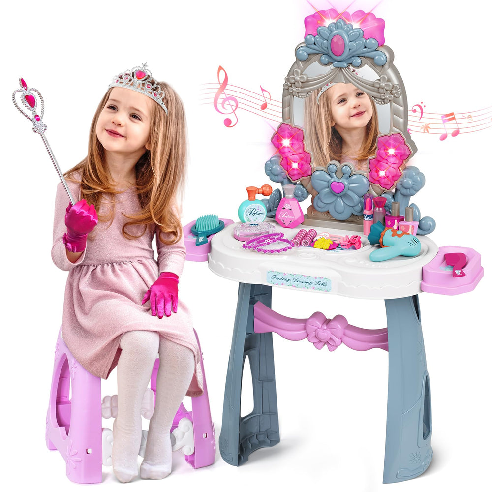 VViN kids vanity set with lighting and music enhances imaginative play.