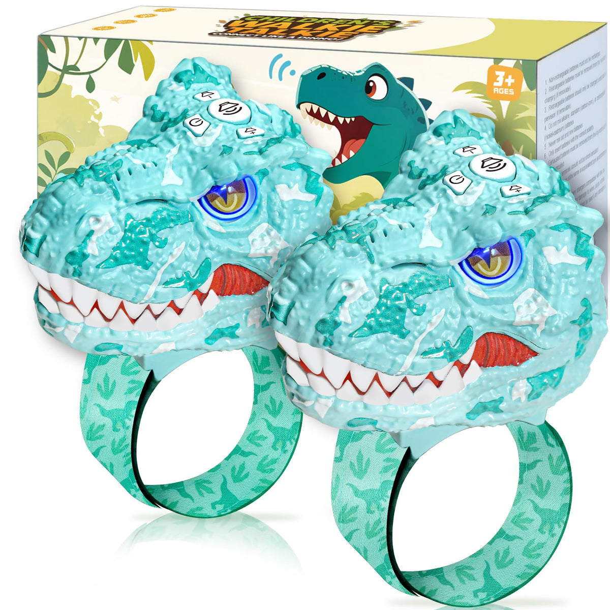 Vvinca dinosaur walkie-talkie blue front view for immersive play