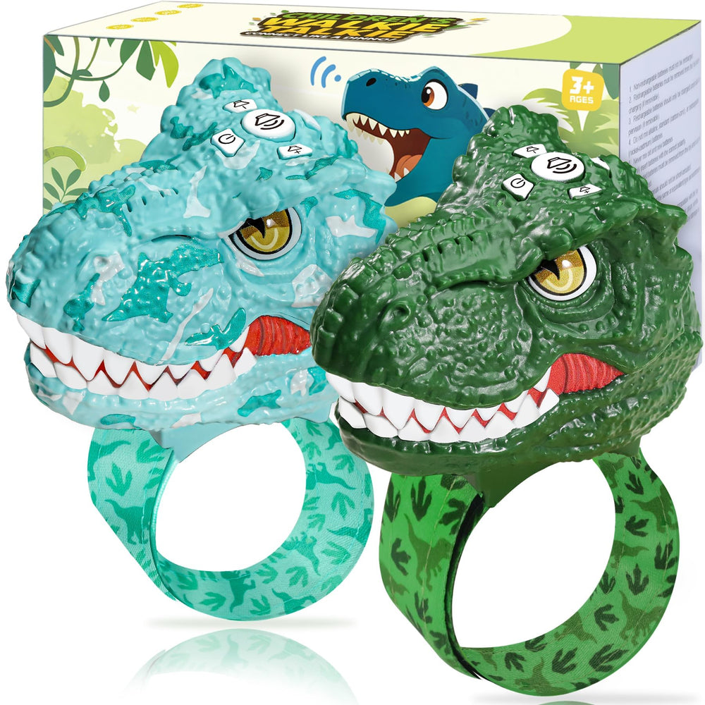 Vvinca dinosaur walkie talkie green and blue two-pack for playful adventures