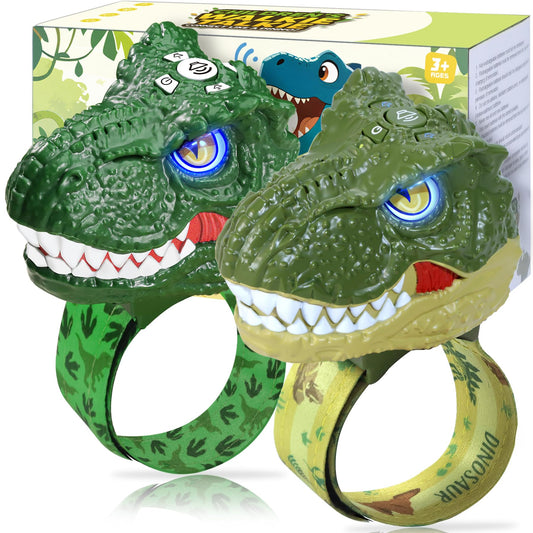 Vvinca dinosaur walkie talkie green front view, kid-friendly and easy to use.