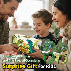 Vvinca dinosaur walkie talkie green side view, durable wrist strap for kids.