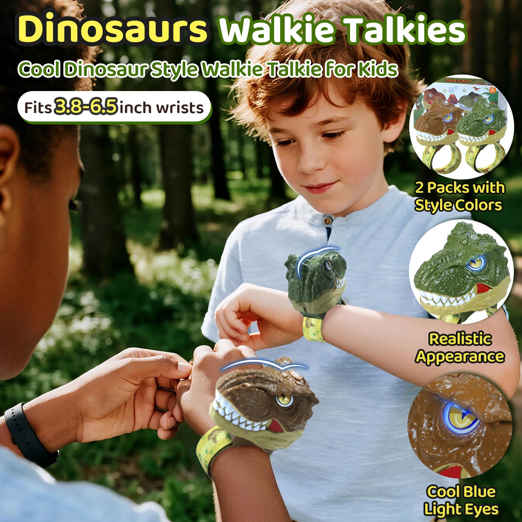 Vvinca dinosaur walkie talkie head button closeup for quick talk