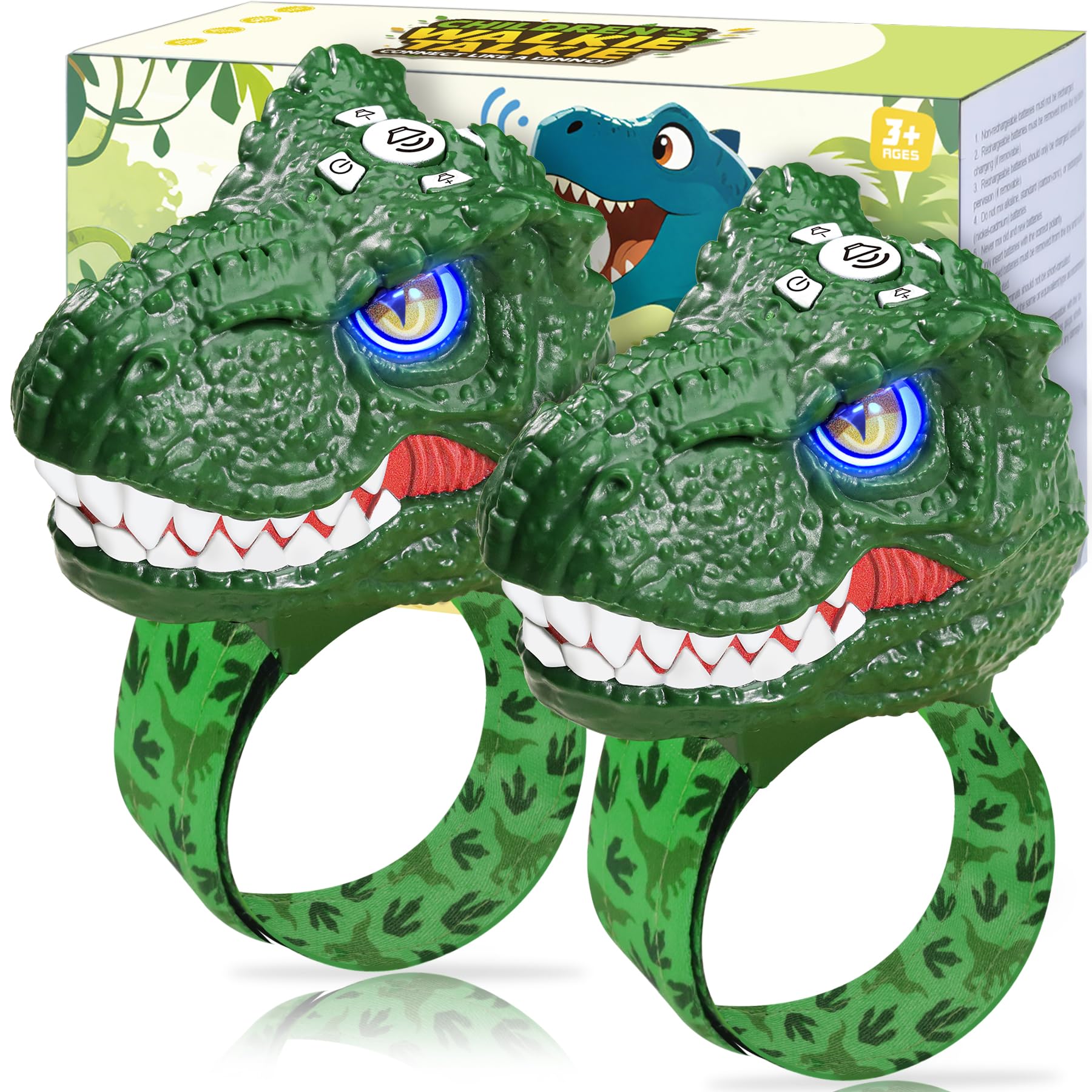 Vvinca dinosaur walkie talkies 2-pack, bold design for imaginative play.