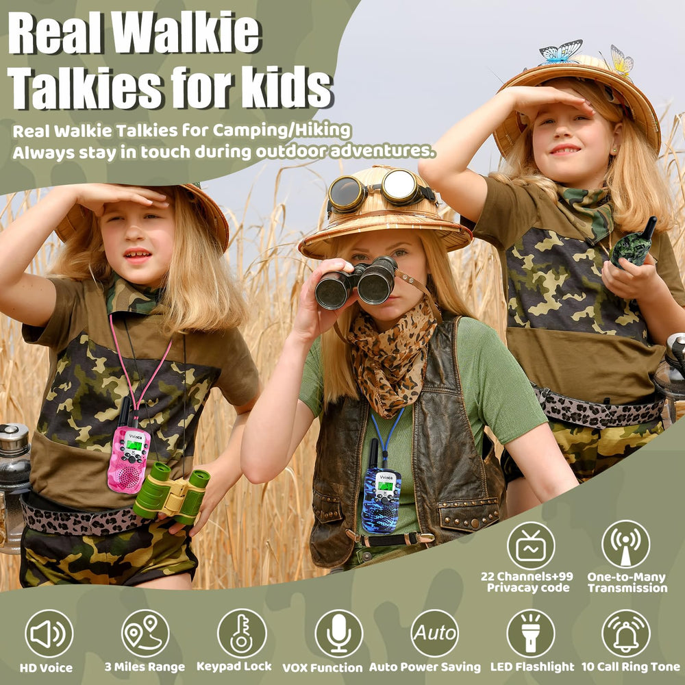 Vvinca kids walkie talkies back view showing compact design