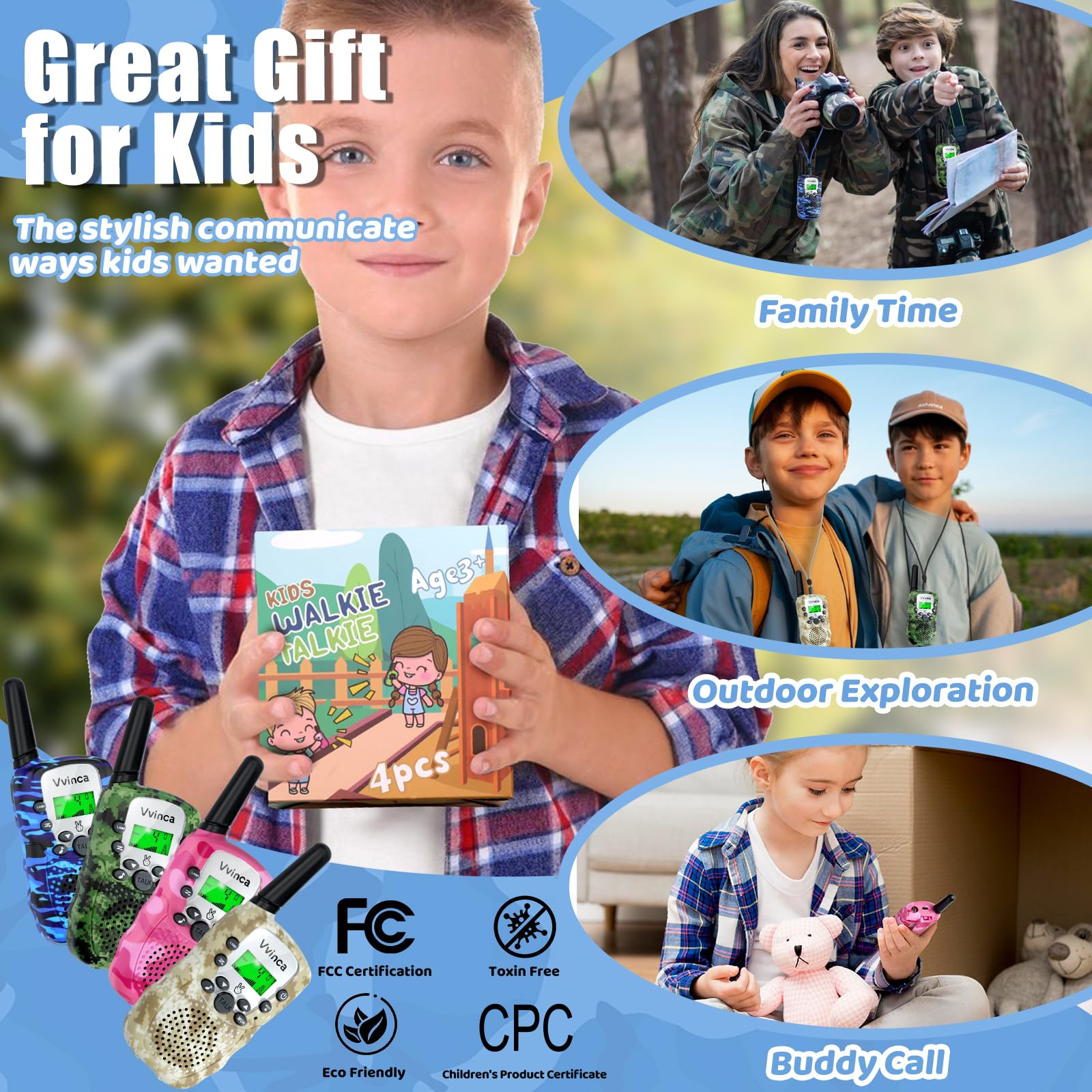 Vvinca kids using outdoors demonstrating real-world communication