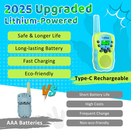 Vvinca kids walkie talkie 22 channels for secure private chats