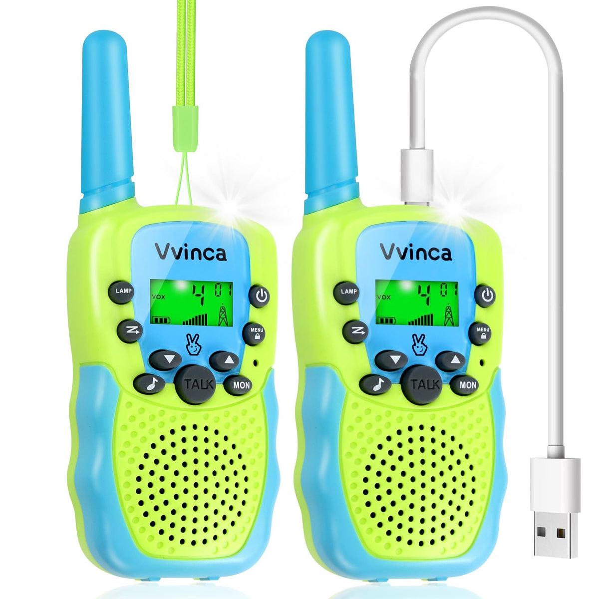 Vvinca Kids Walkie Talkie long-range display for outdoor play