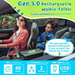 Vvinca walkie talkie USB rechargeability for mess-free power