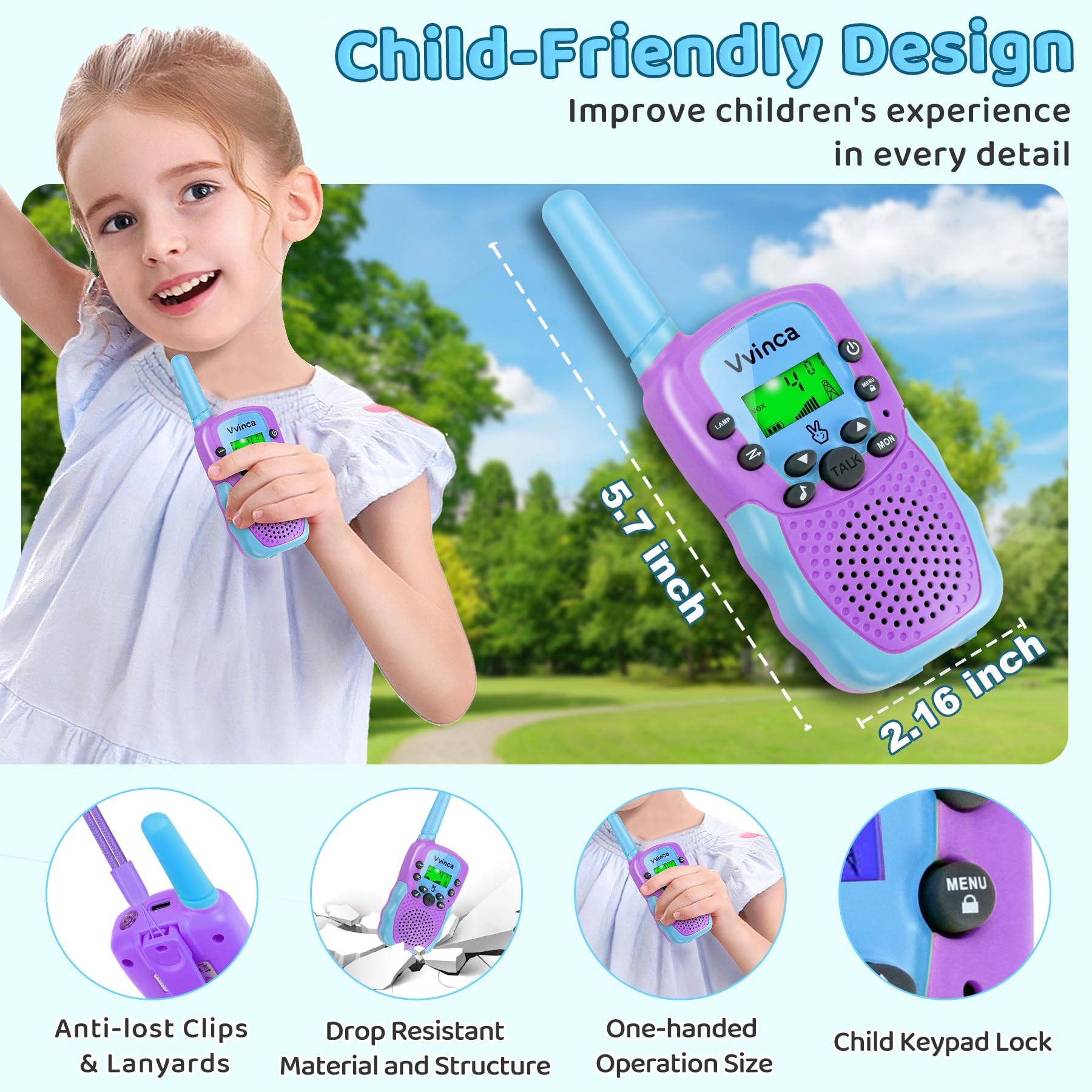Vvinca built-in flashlight helps nighttime exploration and safety during adventures.