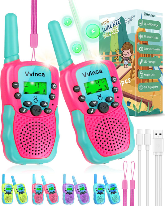 Vvinca walkie talkies compact design for kids' hands and easy grip during play
