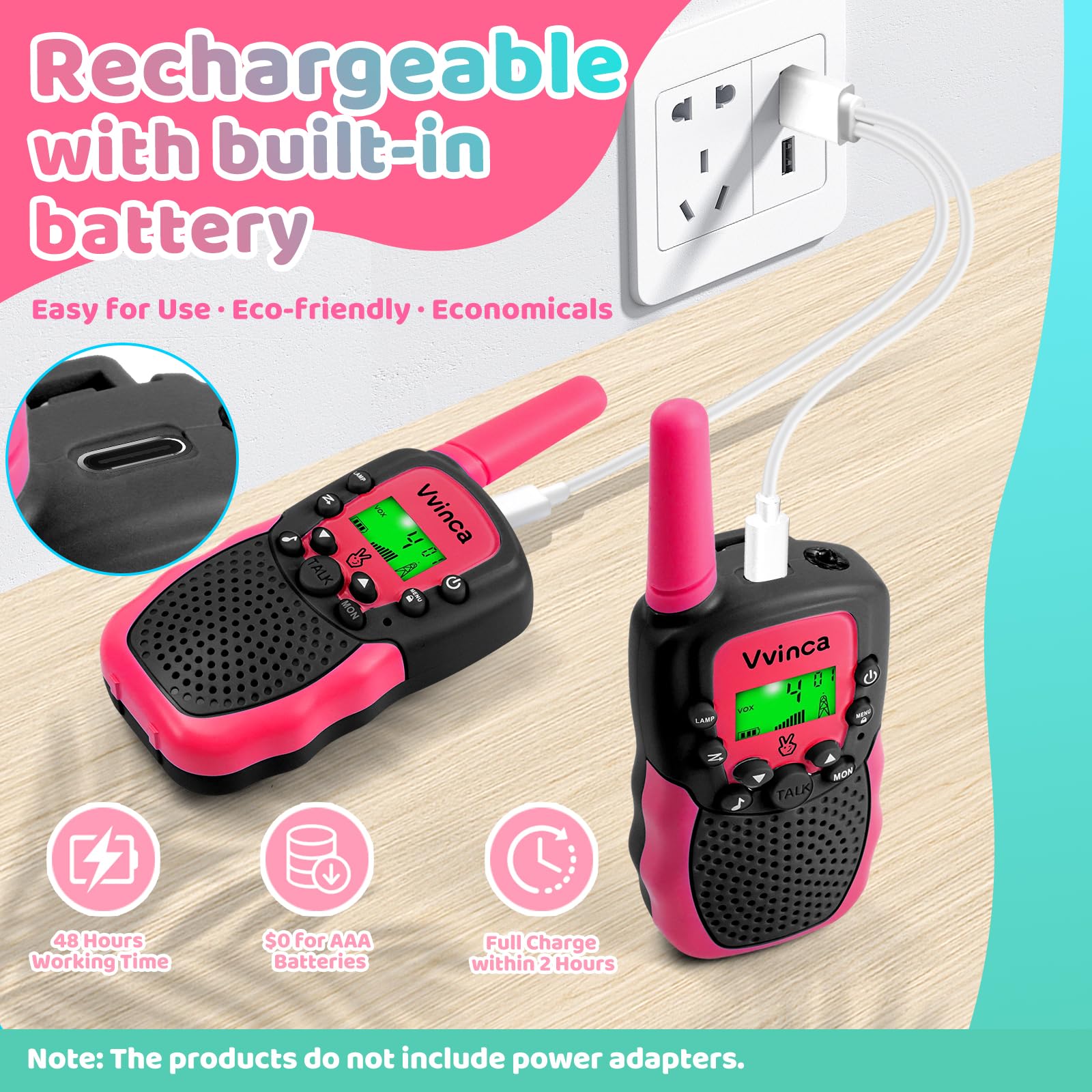 Vvinca kids walkie talkies provide up to 3000m range for outdoor adventures