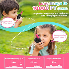 Vvinca kids walkie talkies include a built in flashlight for night play