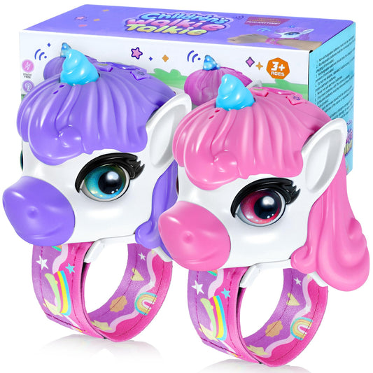 Vvinca Walkie Talkies unicorn design for kids, inviting imaginative play and easy handling.
