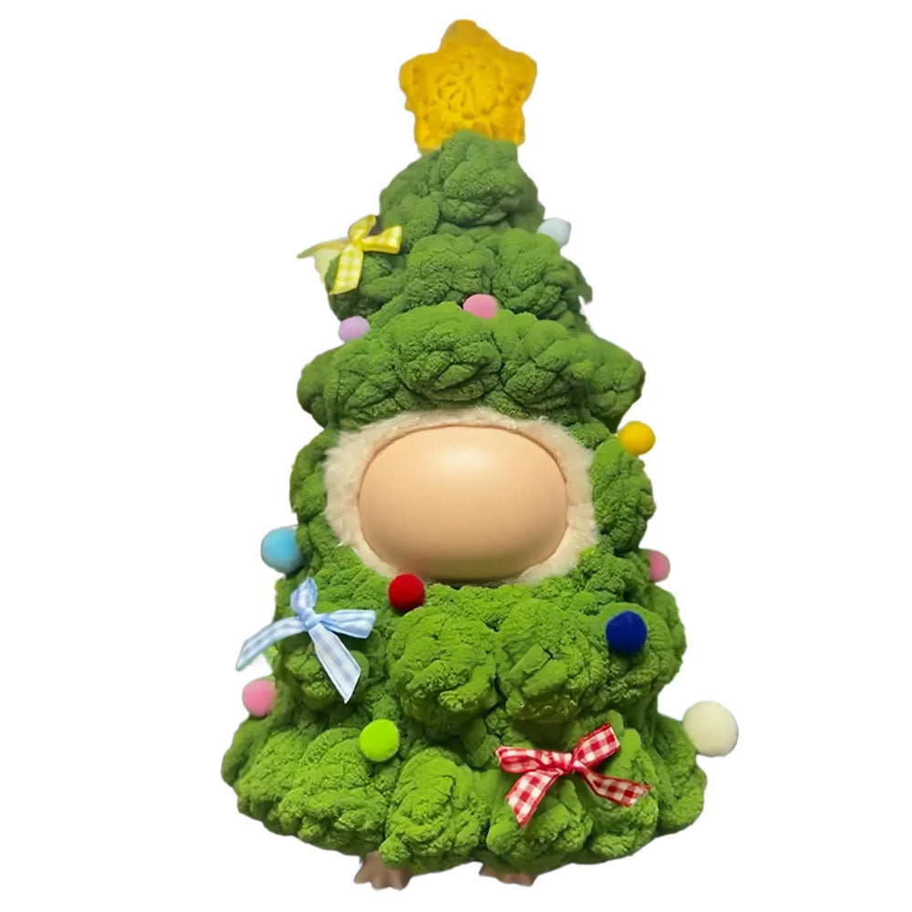 VVQUI 17cm doll wearing green Christmas tree outfit for festive display.