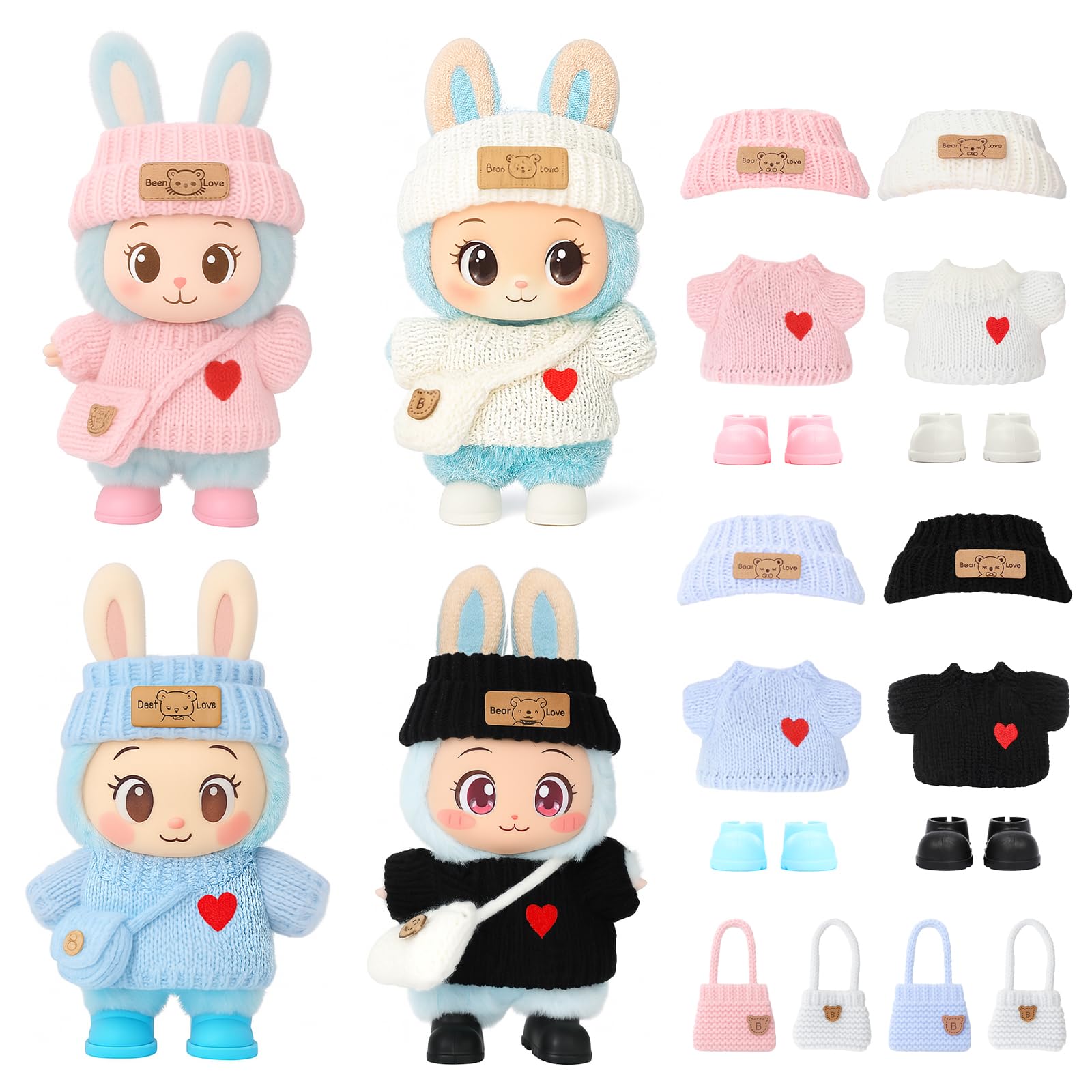 VVQUI 17cm doll dress set showcases soft textile detail for comfortable play and stylish outfits.